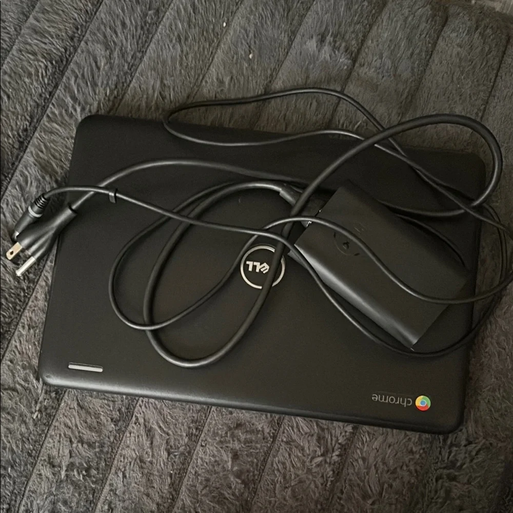 Dell Black Laptop Sleek Chromebook Design